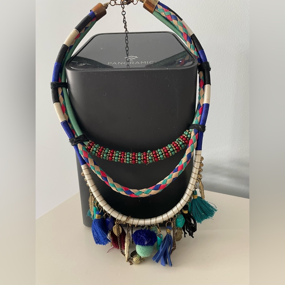 Multi colored tassel tribal necklace.  So cool! #Poshmark